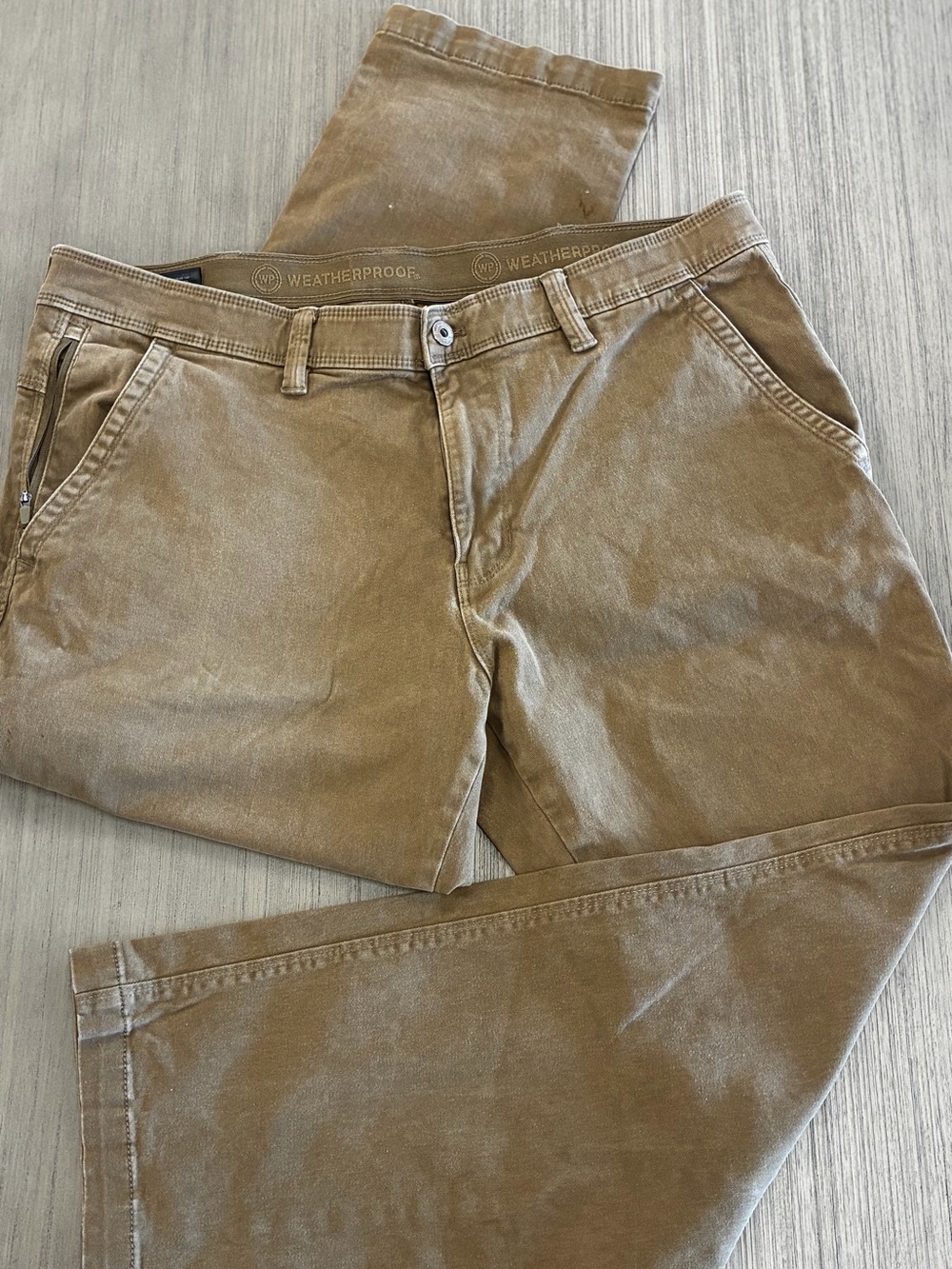 Weatherproof Tan utility Pants with Branded Waistband